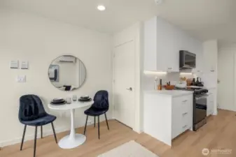 Photos of model home with similar finishes & floor plan.