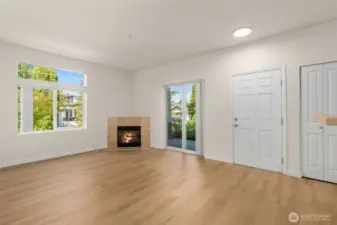 Corner end unit, with fireplace