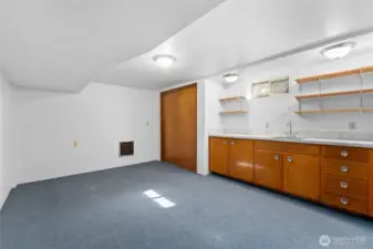 Wet bar in basement