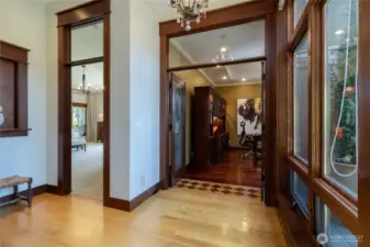 The private SE corner of the home holds the primary bedroom and large executive office.