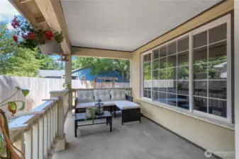 So much room on this porch! Relax either early in the morning before heading out or in the evening after a long day, or BOTH!
