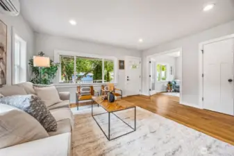 Adjoining, sunny office with French doors and closet space for additional of storage.