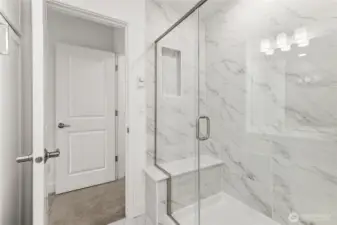 Primary bathroom suite. Features and colors may vary.