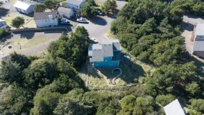 Aerial View of Fenced Backyard