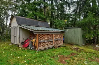 Garden and woodshed.