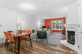 Spacious dining and living space