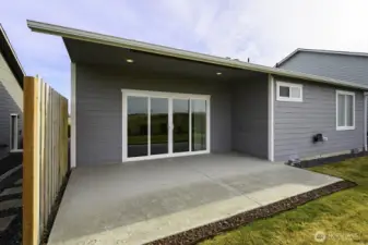 Large covered patio with privacy