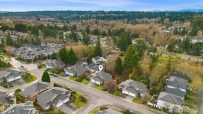 Aerial view facing Southwest.