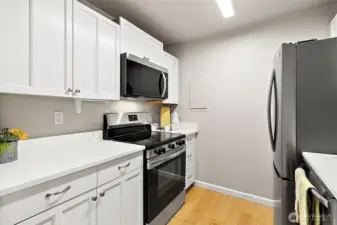 Solid surface quartz counters, all new kitchen appliances