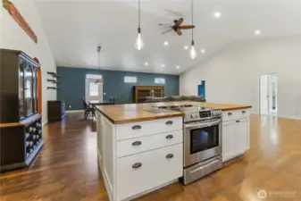 Huge main living area from the kitchen.