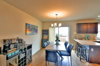 Looking into dining room and kitchen