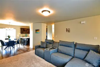 Living room looking into the kitchen area.