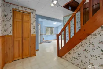 Hallway from living to dining area.