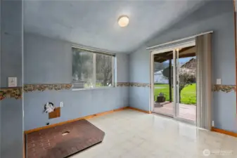 Dining area - pad was for previous pellet stove