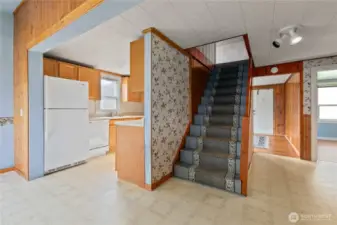 Stairs lead to the bonus loft/2nd bedroom