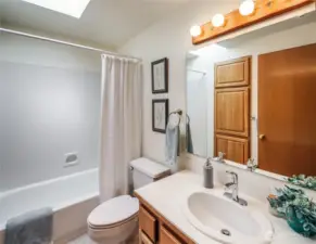 Full bath on upper level.