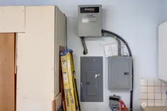 Generac generator outlets in garage