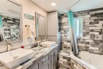 Spa like primary bathroom with new everything