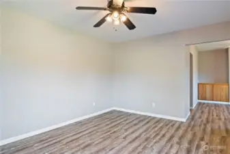 Living leads to dining room.