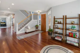 Enter into the open floor plan where casual and elegant meet graciously.  Gleaming hardwoods, newer carpet and pleasing interior paint.