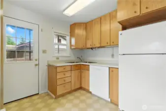 Door leads to carport