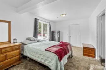 This photo showcases the recently painted interior of the home, highlighting the bright and updated feel of the living spaces.