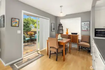 Cute dining nook just inside from the patio