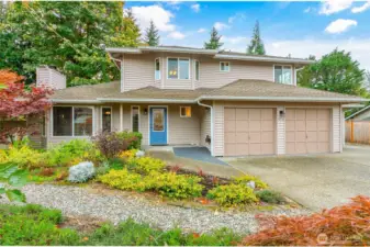 Three car garage and a spacious 10,019 sqft lot