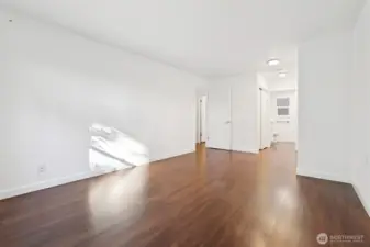 Primary Bedroom with dual closets and bathroom