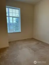 Bedroom with plush carpet