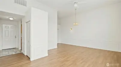 Living room looking back towards front door.