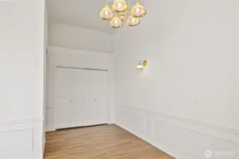 Laundry area behind double doors.