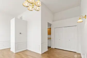 High ceilings and high loft area for storage or decorating.