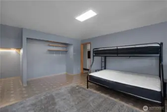 large closet, and storage under the stairs to the left.