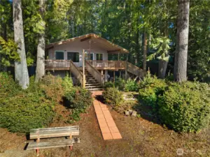 Clean deck that leads you up the stairs.
