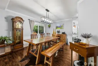 A beautifully appointed dining room, perfect for hosting memorable dinners and gathering with family and friends.