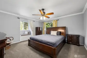 A serene and spacious primary retreat, perfect for relaxation and privacy.