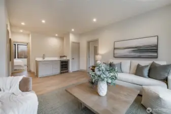 Upstairs loft (showing wet bar)