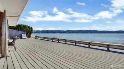 Looking down the Hood Canal towards the quaint town of Belfair. These are the warmest waters in the Canal. Perfect for boating, swimming, fishing and much more.