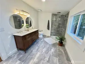 Bathroom off primary. Heated floors.