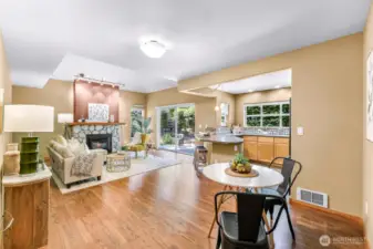 Spacious living, dining and kitchen open concept lifestyle