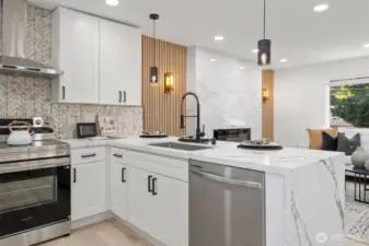 Waterfall finish