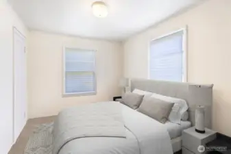 Bedroom is virtually staged