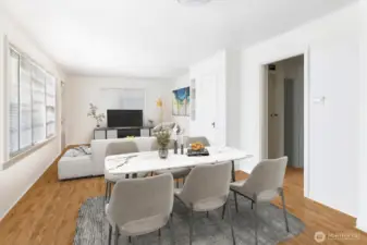 Lower level has original oak hardwood floors