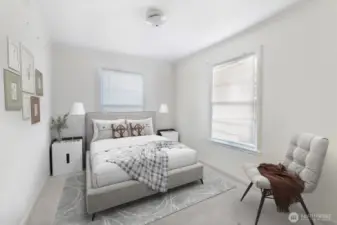 Bedroom is virtually staged