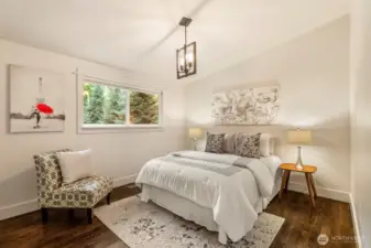 Second bedroom easily accommodates a queen size bed.