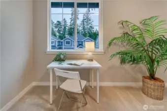 Thoughtful planning in the design throughout this home including the use of large, durable and easy-clean vinyl windows.