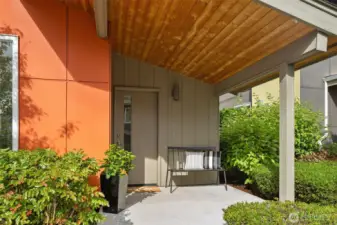 Covered front porch entry