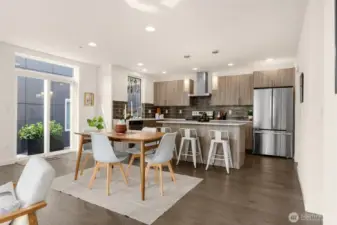 Breakfast bar + room for your dining room table