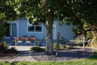 Bath patio showing shade of mature treees